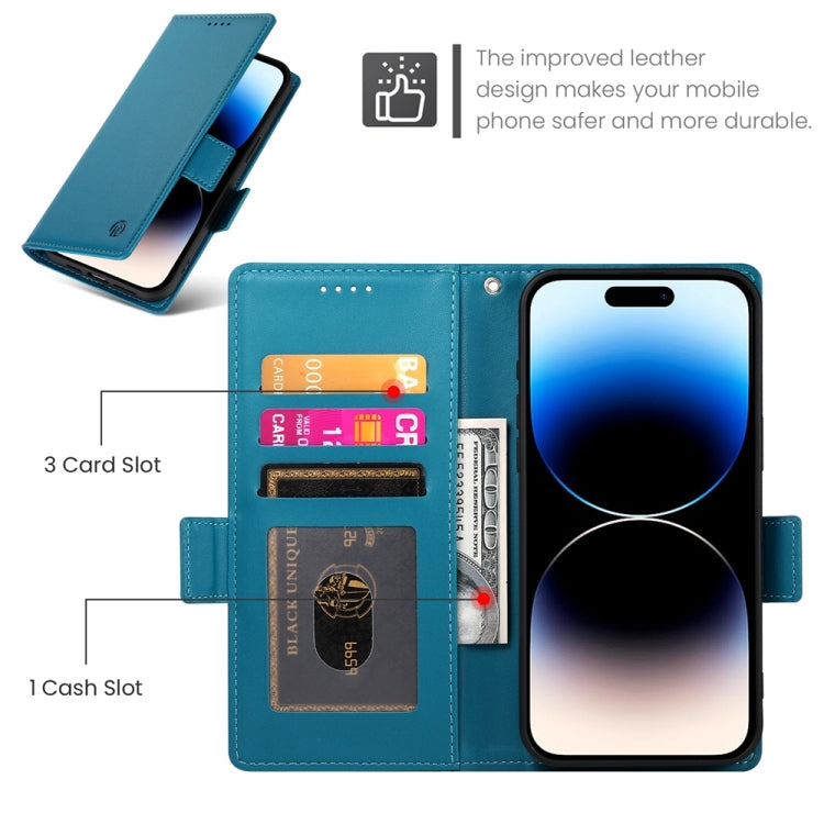 For iPhone 14 Pro Side Buckle Magnetic Frosted Leather Phone Case