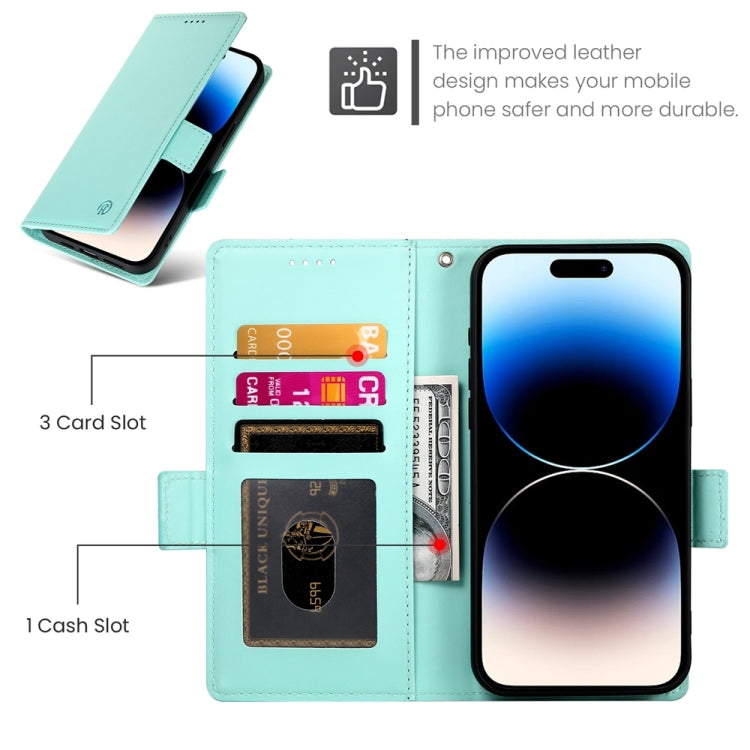 For iPhone 14 Pro Side Buckle Magnetic Frosted Leather Phone Case