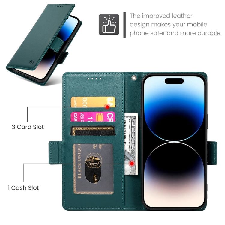 For iPhone 14 Pro Side Buckle Magnetic Frosted Leather Phone Case