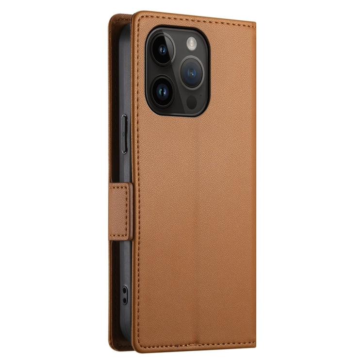For iPhone 14 Pro Side Buckle Magnetic Frosted Leather Phone Case