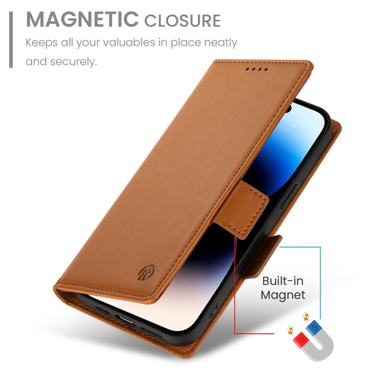 For iPhone 14 Pro Side Buckle Magnetic Frosted Leather Phone Case