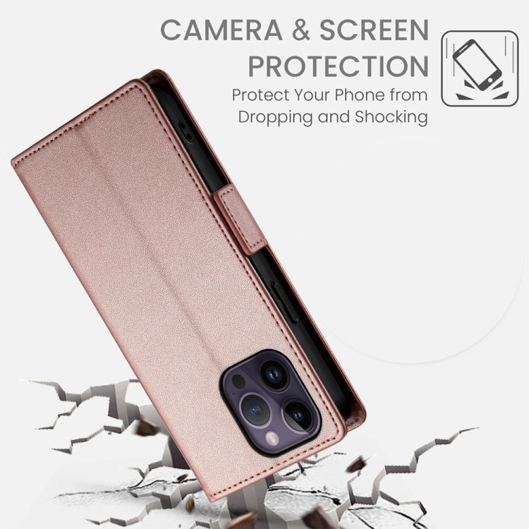 For iPhone 14 Pro Max Side Buckle Magnetic Frosted Leather Phone Case