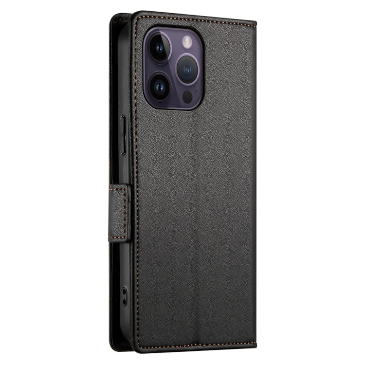For iPhone 14 Pro Max Side Buckle Magnetic Frosted Leather Phone Case