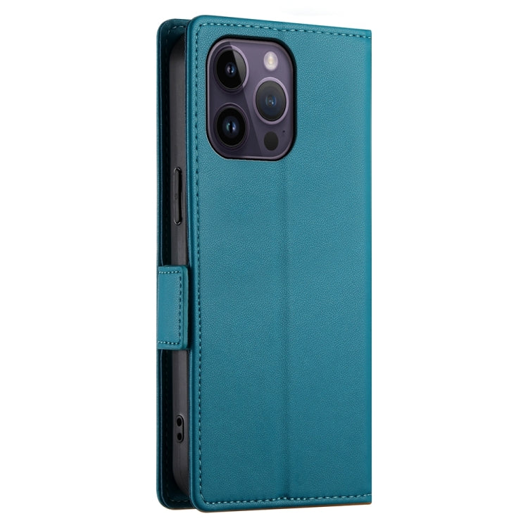 For iPhone 14 Pro Max Side Buckle Magnetic Frosted Leather Phone Case