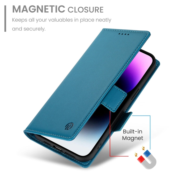 For iPhone 14 Pro Max Side Buckle Magnetic Frosted Leather Phone Case