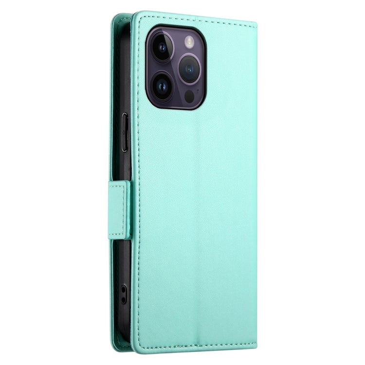 For iPhone 14 Pro Max Side Buckle Magnetic Frosted Leather Phone Case