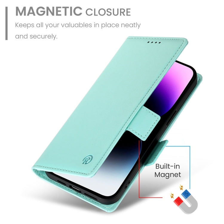 For iPhone 14 Pro Max Side Buckle Magnetic Frosted Leather Phone Case