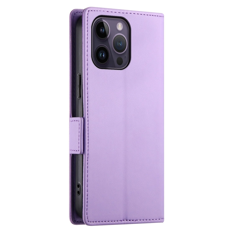 For iPhone 14 Pro Max Side Buckle Magnetic Frosted Leather Phone Case