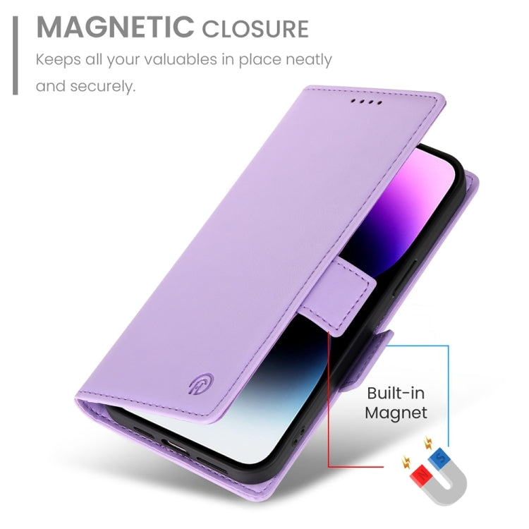 For iPhone 14 Pro Max Side Buckle Magnetic Frosted Leather Phone Case