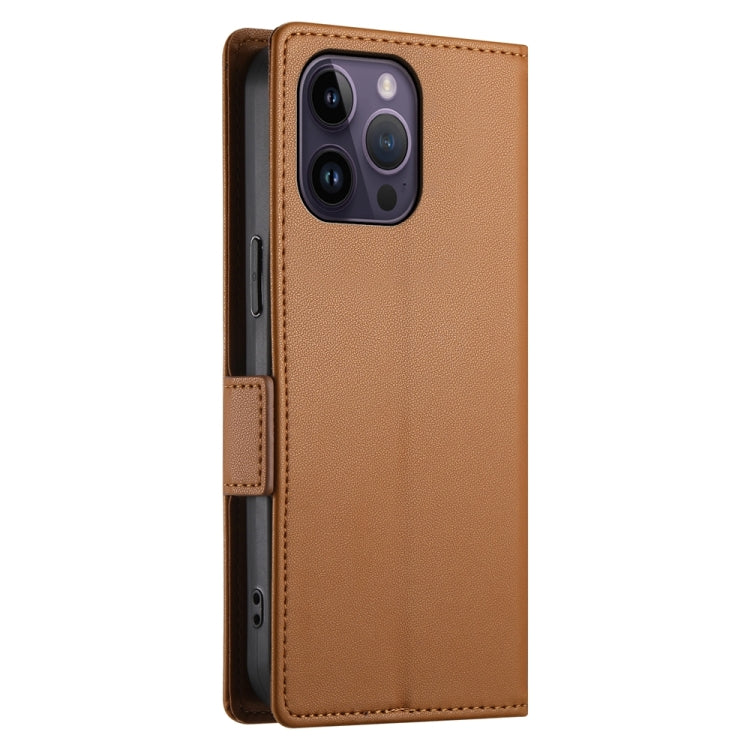 For iPhone 14 Pro Max Side Buckle Magnetic Frosted Leather Phone Case