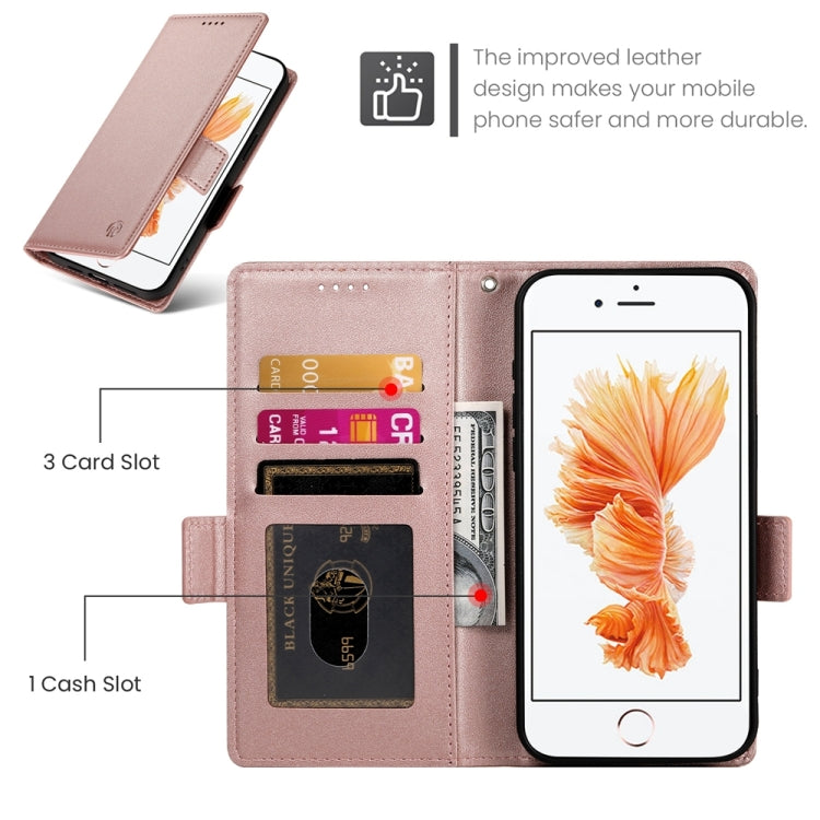 For iPhone SE 2022 / SE 2020 / 8 Side Buckle Magnetic Frosted Leather Phone Case