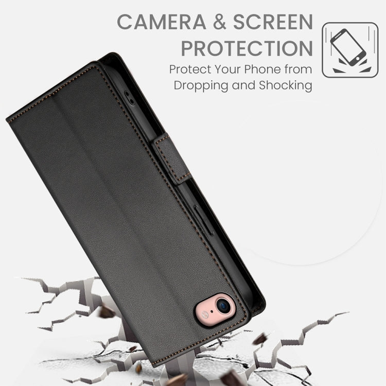 For iPhone SE 2022 / SE 2020 / 8 Side Buckle Magnetic Frosted Leather Phone Case