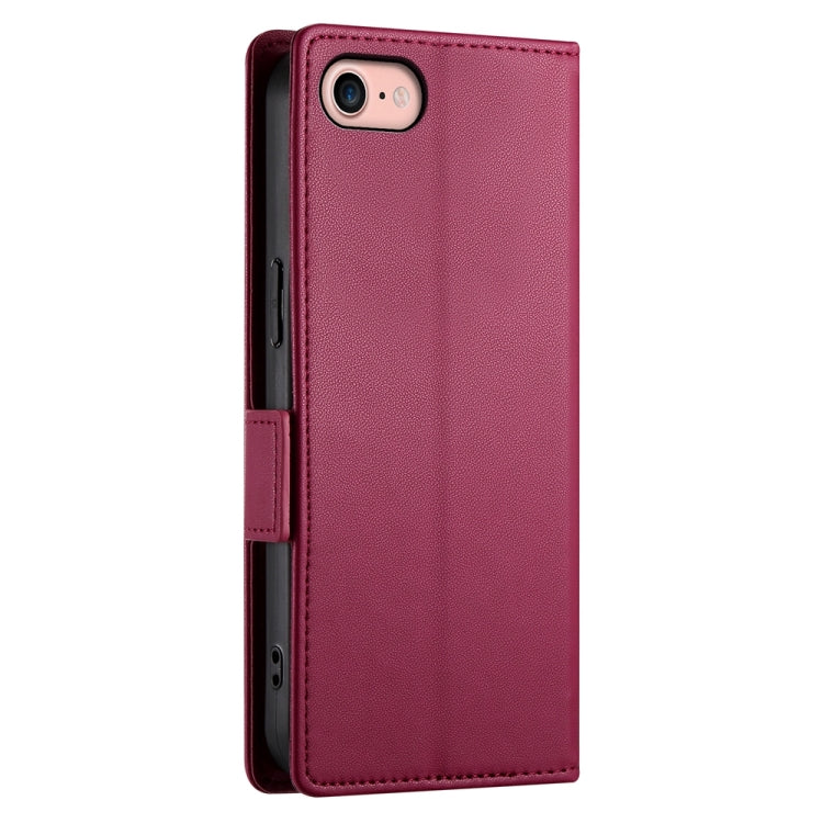 For iPhone SE 2022 / SE 2020 / 8 Side Buckle Magnetic Frosted Leather Phone Case