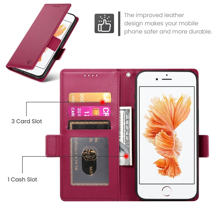 For iPhone SE 2022 / SE 2020 / 8 Side Buckle Magnetic Frosted Leather Phone Case