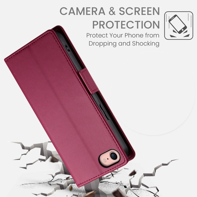For iPhone SE 2022 / SE 2020 / 8 Side Buckle Magnetic Frosted Leather Phone Case