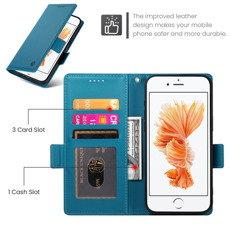 For iPhone SE 2022 / SE 2020 / 8 Side Buckle Magnetic Frosted Leather Phone Case
