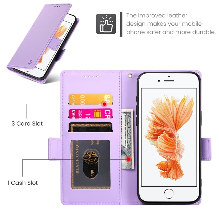 For iPhone SE 2022 / SE 2020 / 8 Side Buckle Magnetic Frosted Leather Phone Case