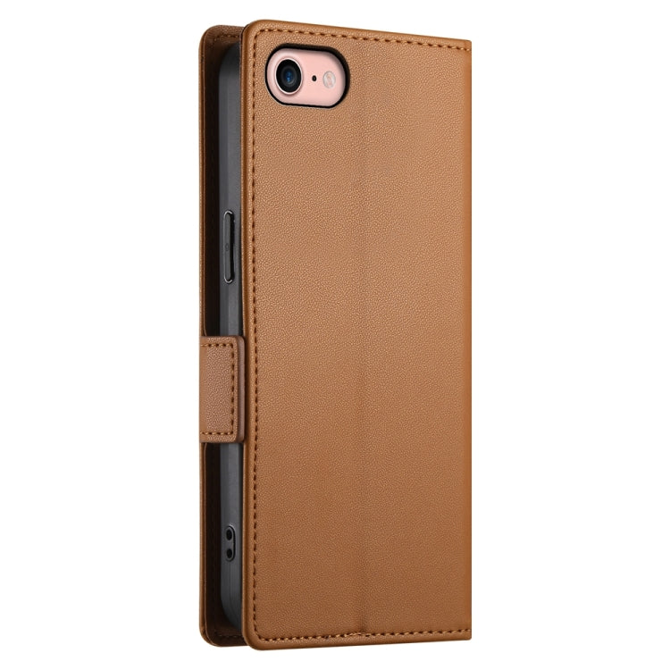 For iPhone SE 2022 / SE 2020 / 8 Side Buckle Magnetic Frosted Leather Phone Case