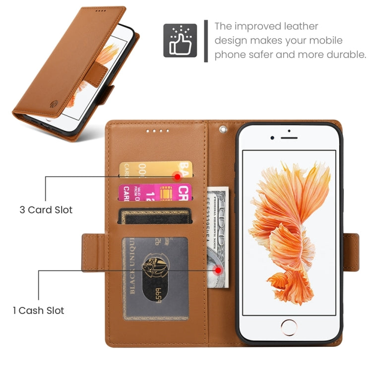 For iPhone SE 2022 / SE 2020 / 8 Side Buckle Magnetic Frosted Leather Phone Case