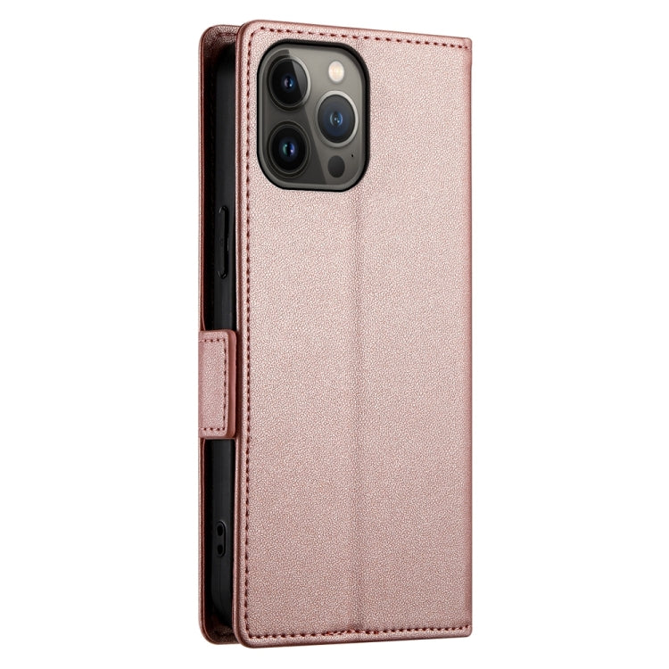 For iPhone 13 Pro Max Side Buckle Magnetic Frosted Leather Phone Case