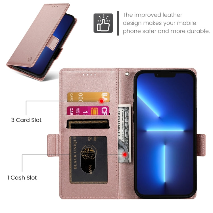 For iPhone 13 Pro Max Side Buckle Magnetic Frosted Leather Phone Case