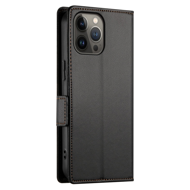 For iPhone 13 Pro Max Side Buckle Magnetic Frosted Leather Phone Case