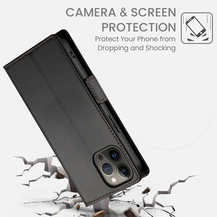 For iPhone 13 Pro Max Side Buckle Magnetic Frosted Leather Phone Case