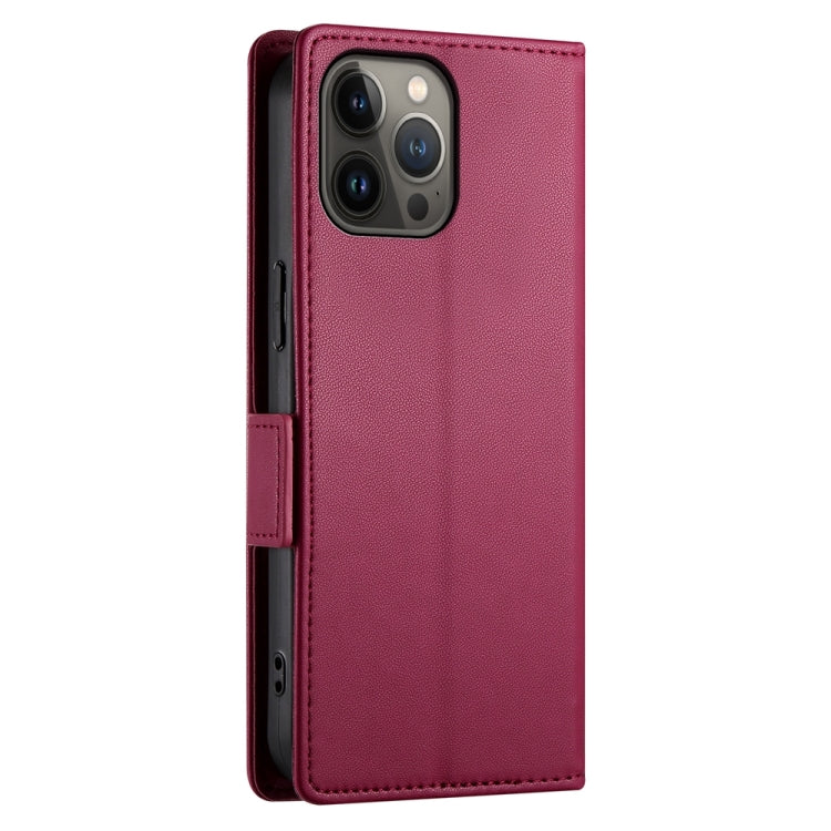 For iPhone 13 Pro Max Side Buckle Magnetic Frosted Leather Phone Case