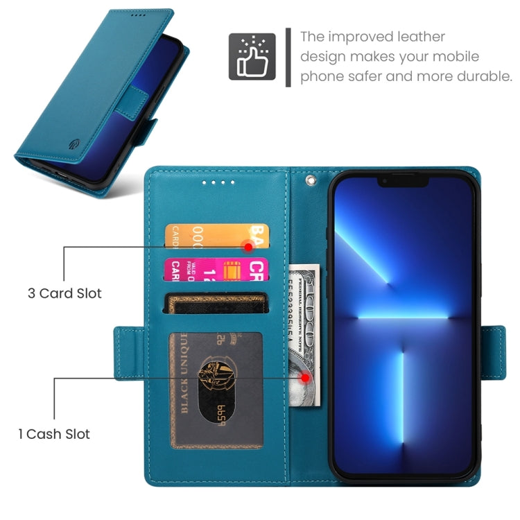 For iPhone 13 Pro Max Side Buckle Magnetic Frosted Leather Phone Case