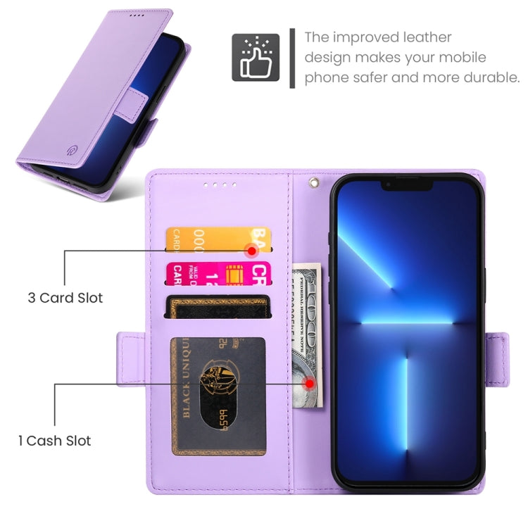 For iPhone 13 Pro Max Side Buckle Magnetic Frosted Leather Phone Case