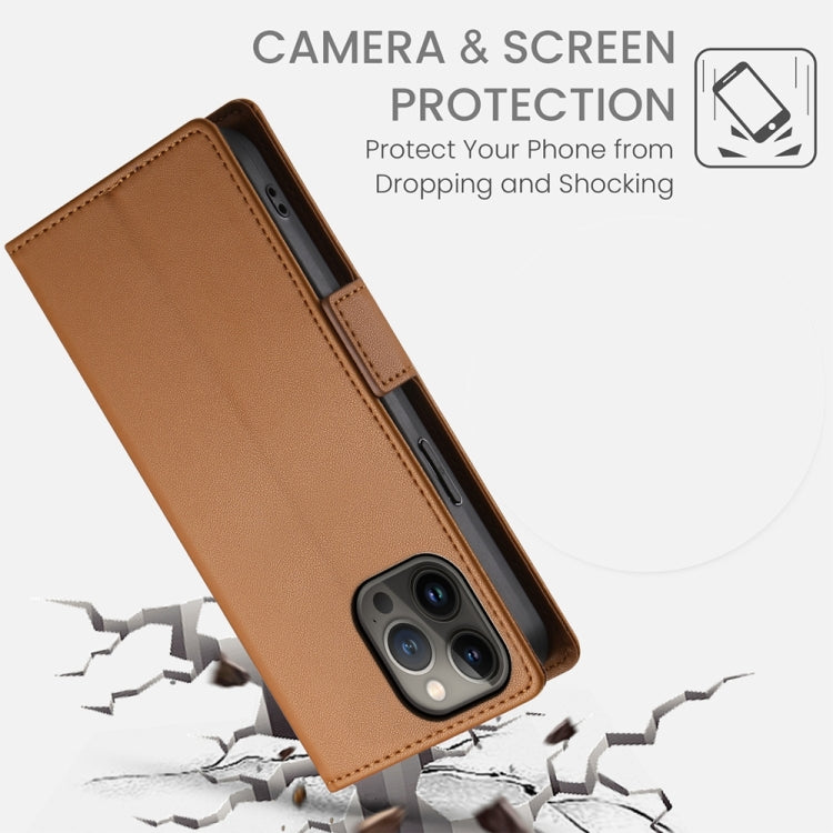 For iPhone 13 Pro Max Side Buckle Magnetic Frosted Leather Phone Case