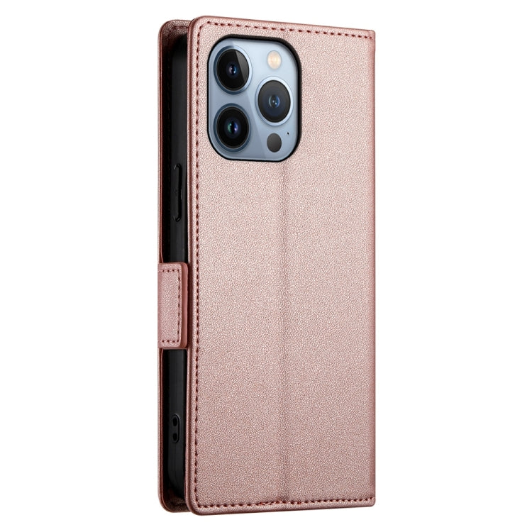 For iPhone 13 Pro Side Buckle Magnetic Frosted Leather Phone Case