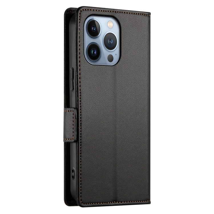 For iPhone 13 Pro Side Buckle Magnetic Frosted Leather Phone Case