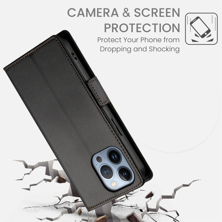 For iPhone 13 Pro Side Buckle Magnetic Frosted Leather Phone Case