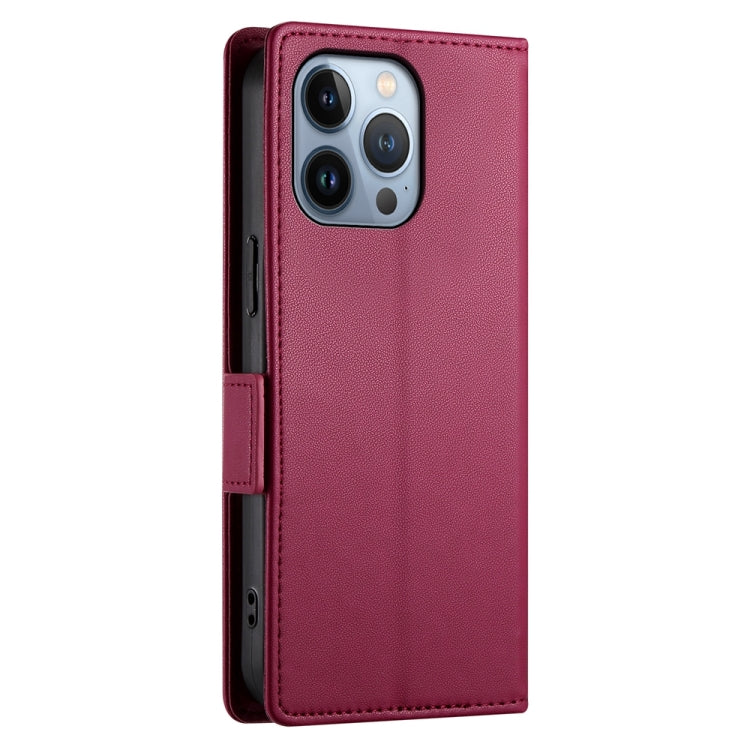 For iPhone 13 Pro Side Buckle Magnetic Frosted Leather Phone Case