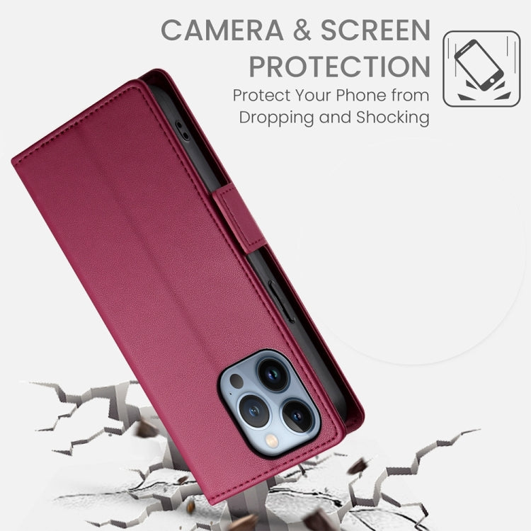 For iPhone 13 Pro Side Buckle Magnetic Frosted Leather Phone Case
