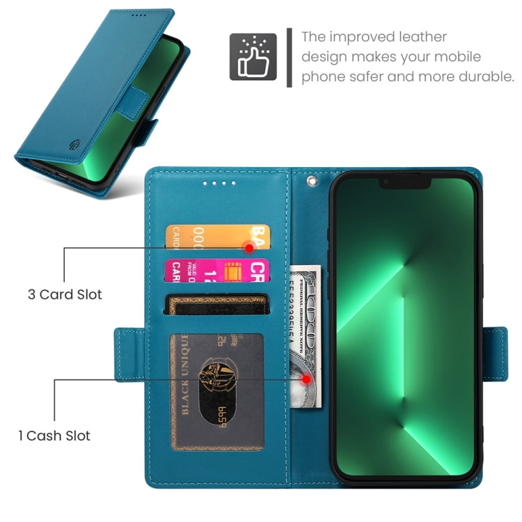 For iPhone 13 Pro Side Buckle Magnetic Frosted Leather Phone Case