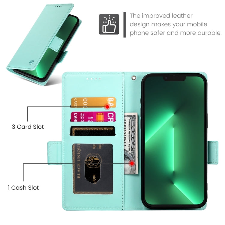 For iPhone 13 Pro Side Buckle Magnetic Frosted Leather Phone Case