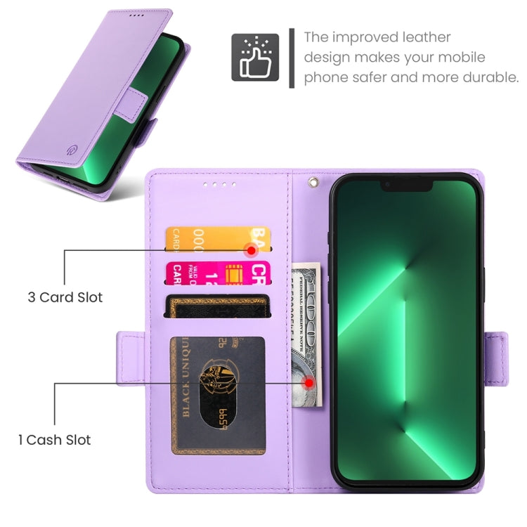 For iPhone 13 Pro Side Buckle Magnetic Frosted Leather Phone Case
