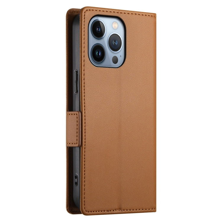 For iPhone 13 Pro Side Buckle Magnetic Frosted Leather Phone Case