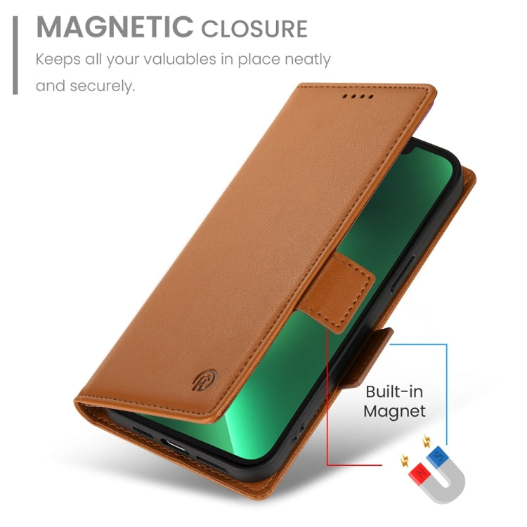 For iPhone 13 Pro Side Buckle Magnetic Frosted Leather Phone Case