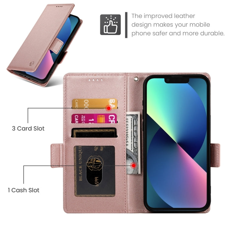 For iPhone 13 mini Side Buckle Magnetic Frosted Leather Phone Case