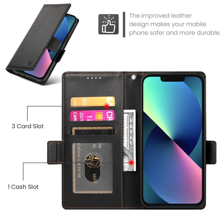 For iPhone 13 mini Side Buckle Magnetic Frosted Leather Phone Case