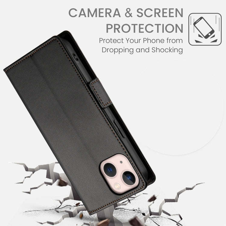 For iPhone 13 mini Side Buckle Magnetic Frosted Leather Phone Case