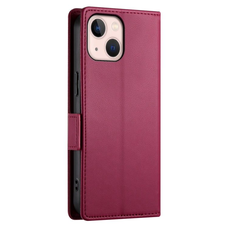 For iPhone 13 mini Side Buckle Magnetic Frosted Leather Phone Case