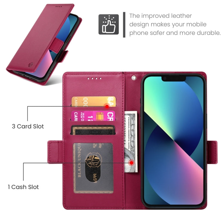 For iPhone 13 mini Side Buckle Magnetic Frosted Leather Phone Case