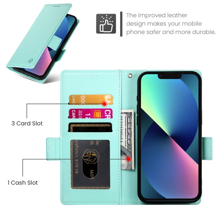 For iPhone 13 mini Side Buckle Magnetic Frosted Leather Phone Case