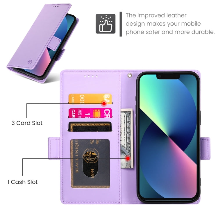 For iPhone 13 mini Side Buckle Magnetic Frosted Leather Phone Case