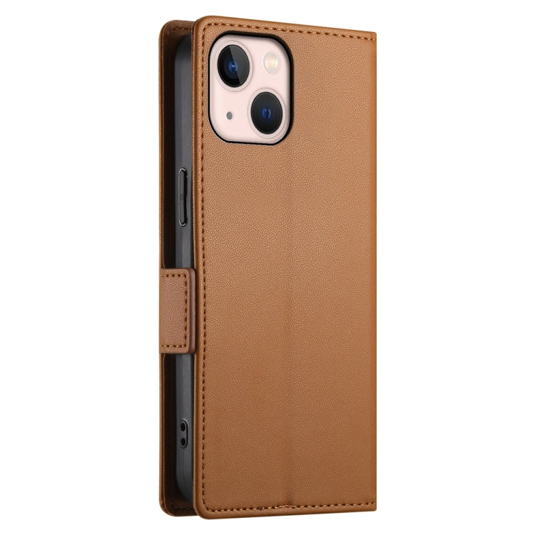 For iPhone 13 mini Side Buckle Magnetic Frosted Leather Phone Case