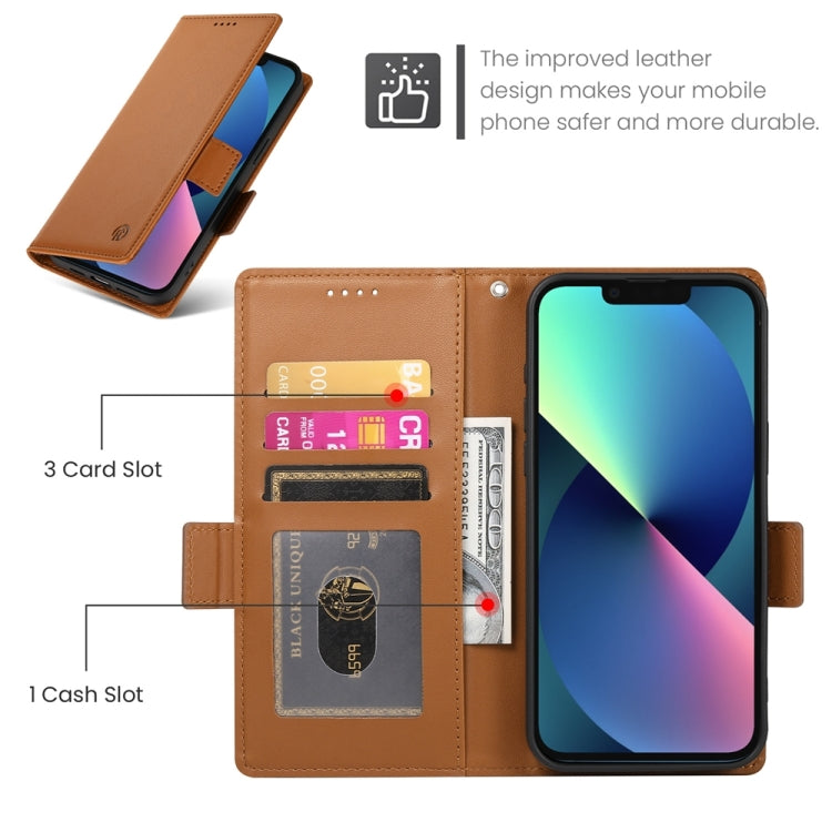 For iPhone 13 mini Side Buckle Magnetic Frosted Leather Phone Case
